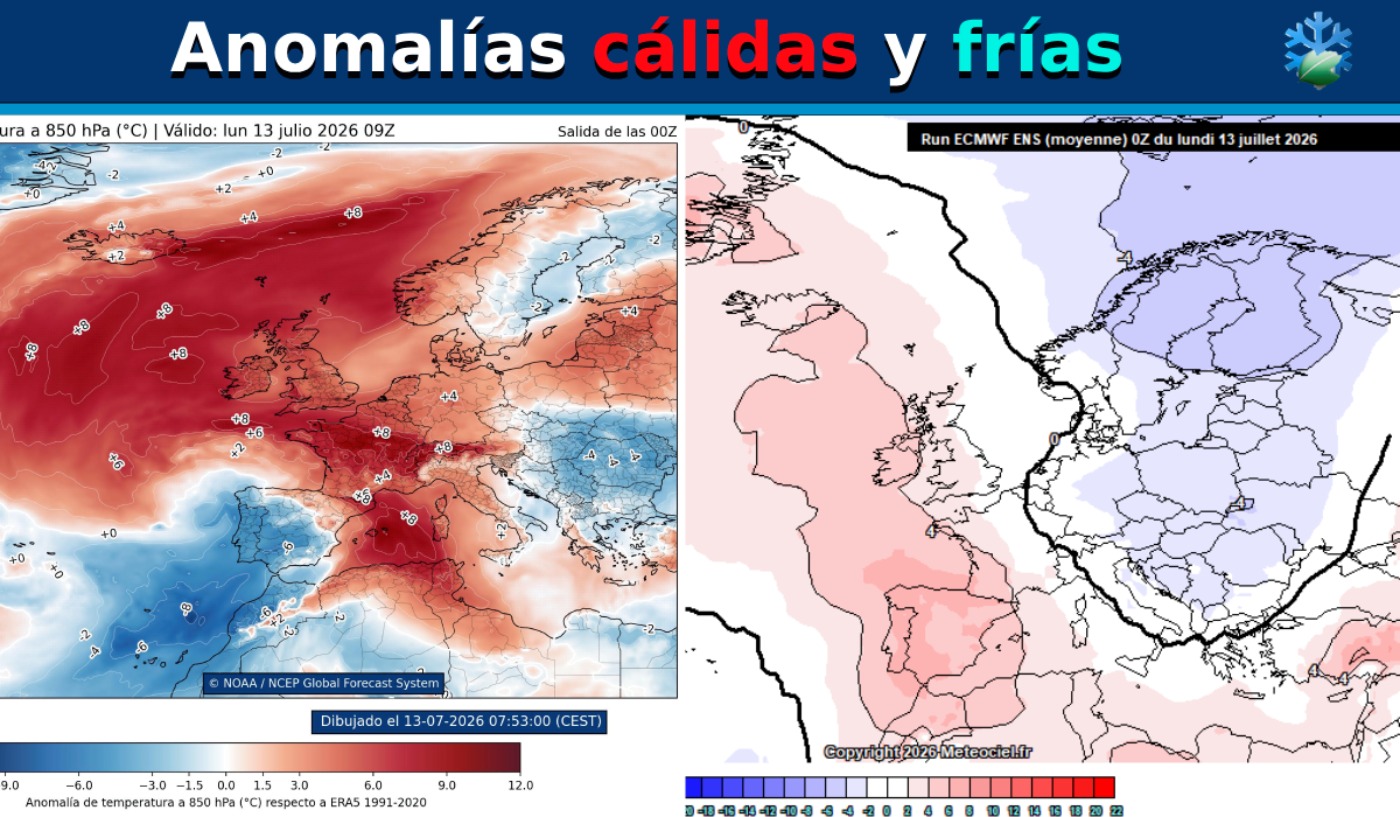 Mapa de anomalías térmicas