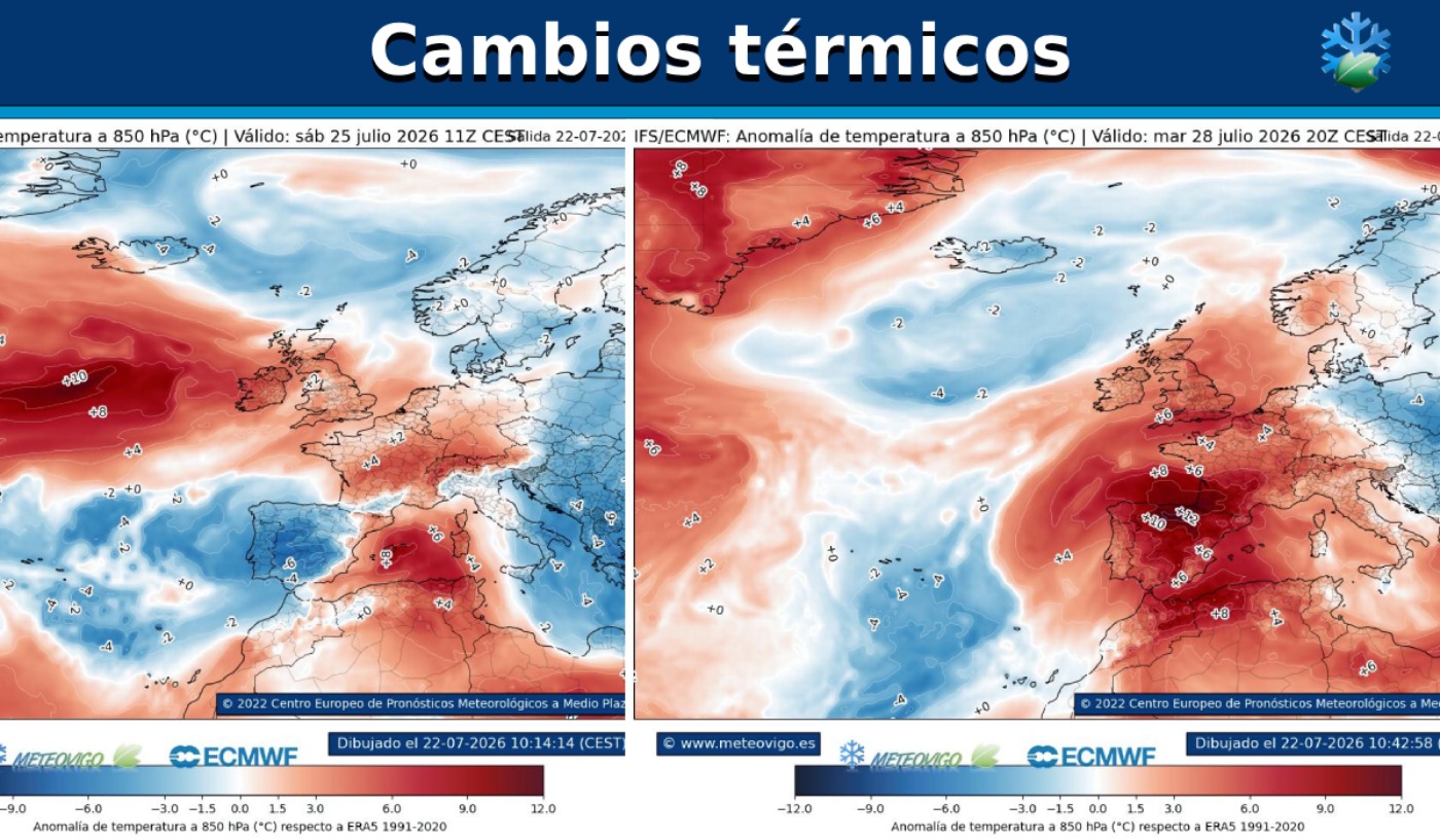 Mapa de anomalías térmicas