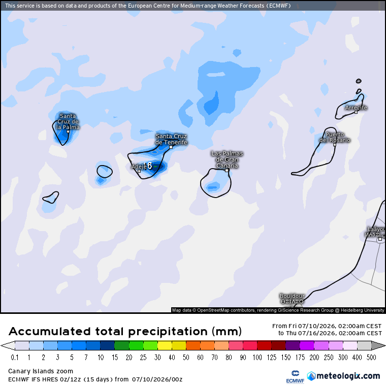 ECMWF lluvias Canarias