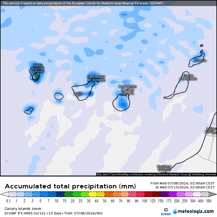 ECMWF lluvias Canarias