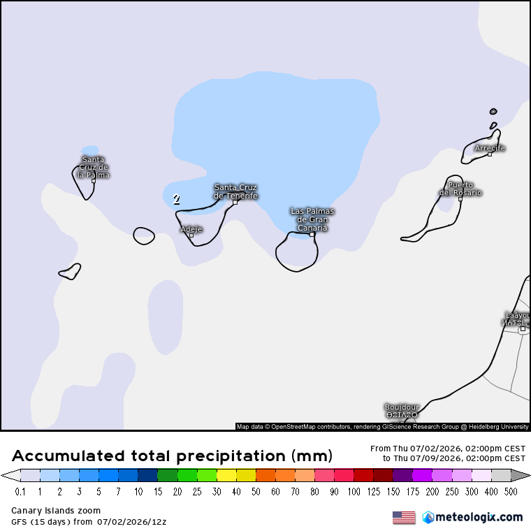 GFS lluvias Canarias