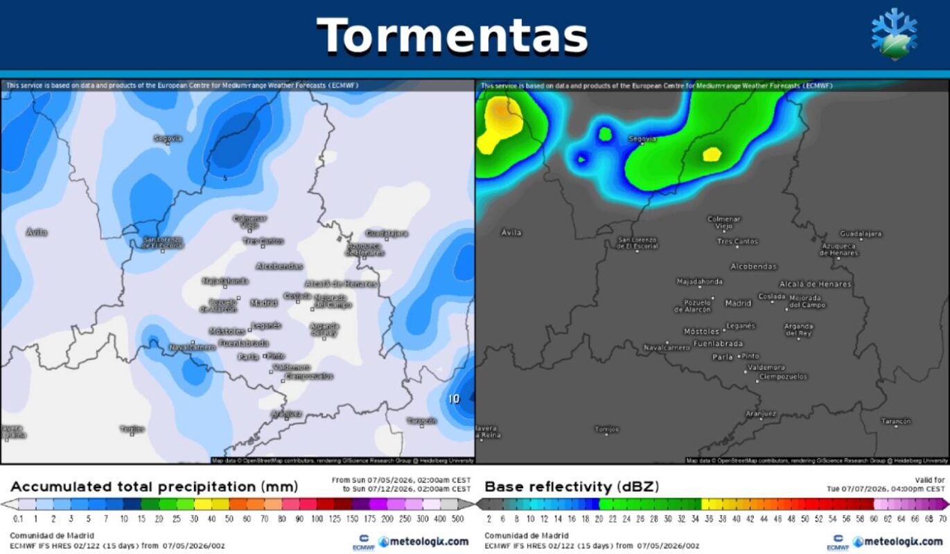 Lluvias mapas Madrid