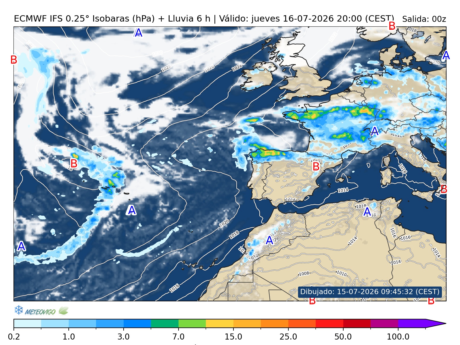 Mapa de lluvias