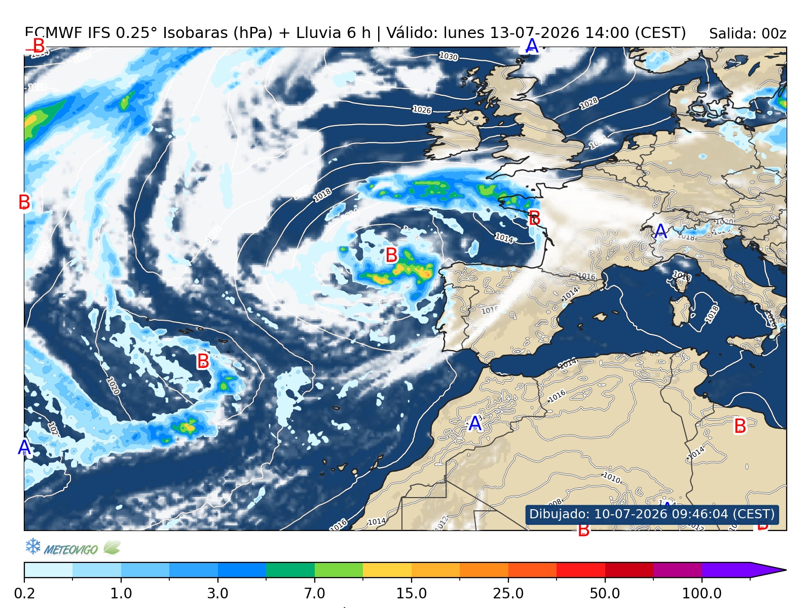 Mapa de lluvias