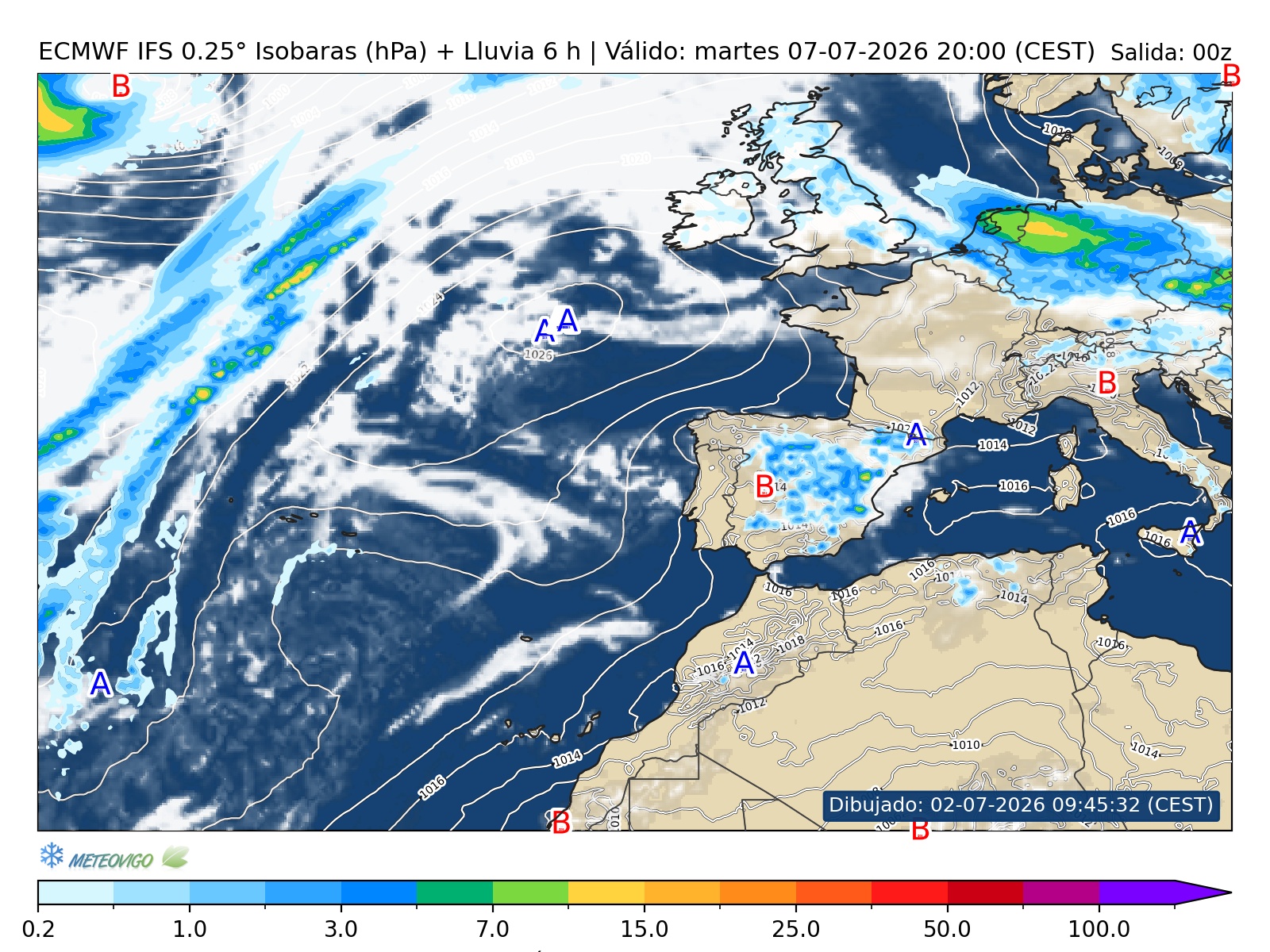 Mapa de lluvias