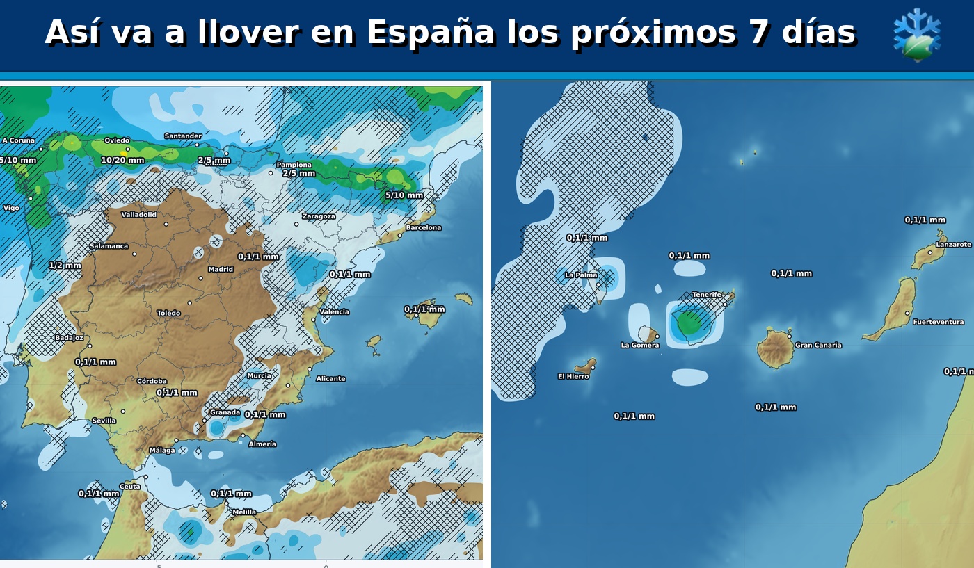 Portada del pronóstico de lluvias e incertidumbre en España para los próximos siete días con el modelo europeo