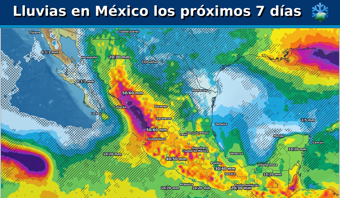 Portada del pronóstico de lluvias e incertidumbre en México para los próximos siete días con el modelo europeo