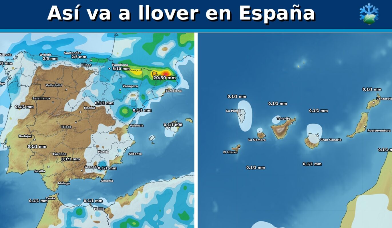Portada del pronóstico de lluvias en España para los próximos siete días
