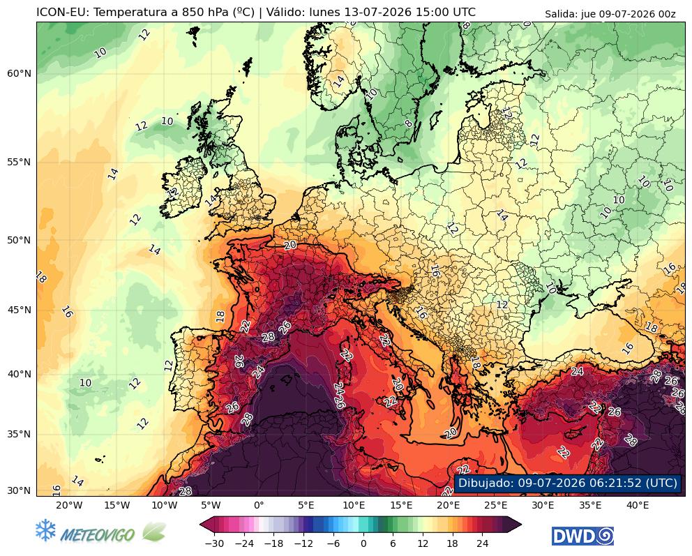 Temperaturas a 850 hPa
