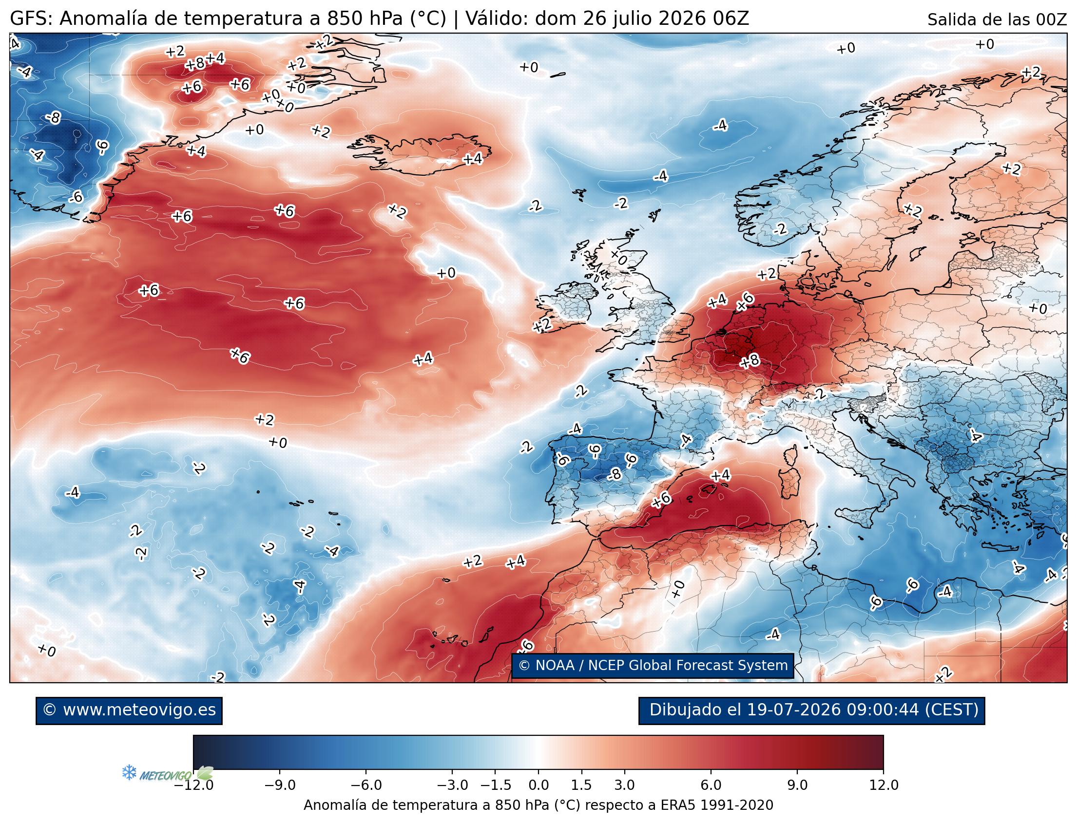 Mapa de anonalias térmicas
