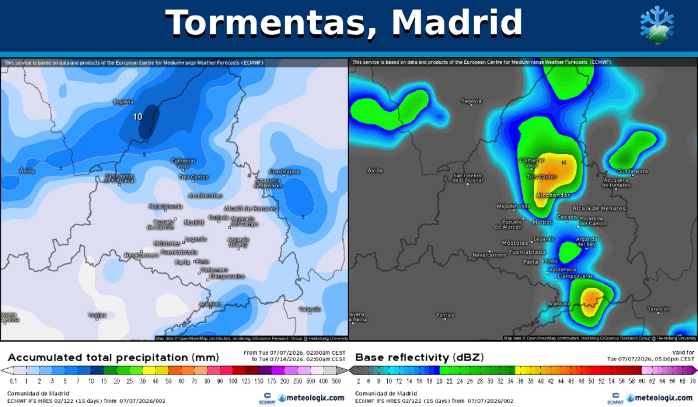Mapa de tormentas, Madrid