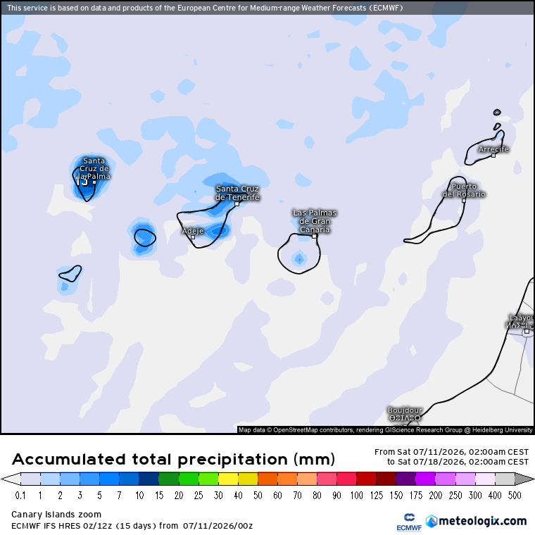 ECMWF lluvias Canarias 