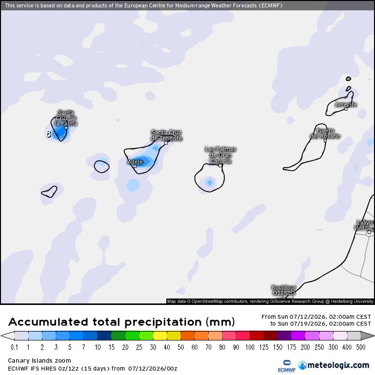 ECMWF lluvias Canarias 