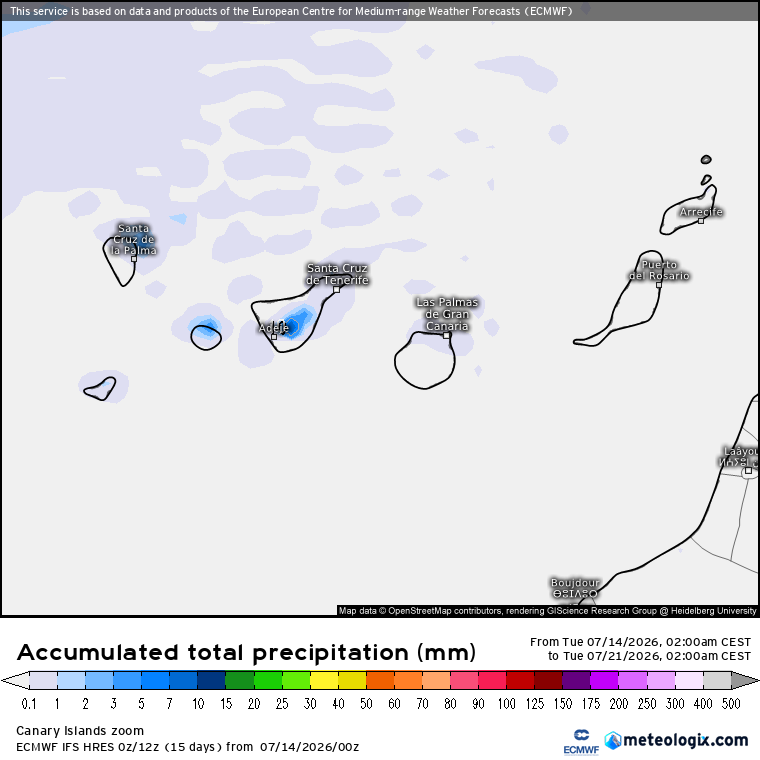 ECMWF lluvias Canarias