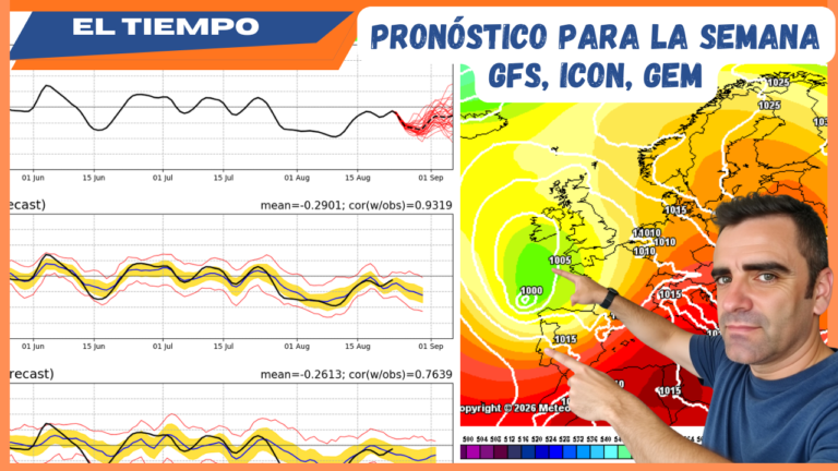 Actualizamos pron&oacute;sticos para ESPA&Ntilde;A con los modelos GFS, GEM e ICON y analizamos la AO y NAO
