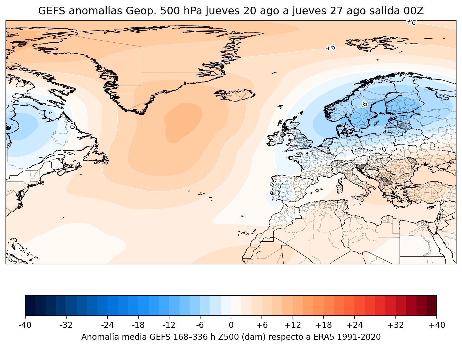 GFS anomalías geopotencial