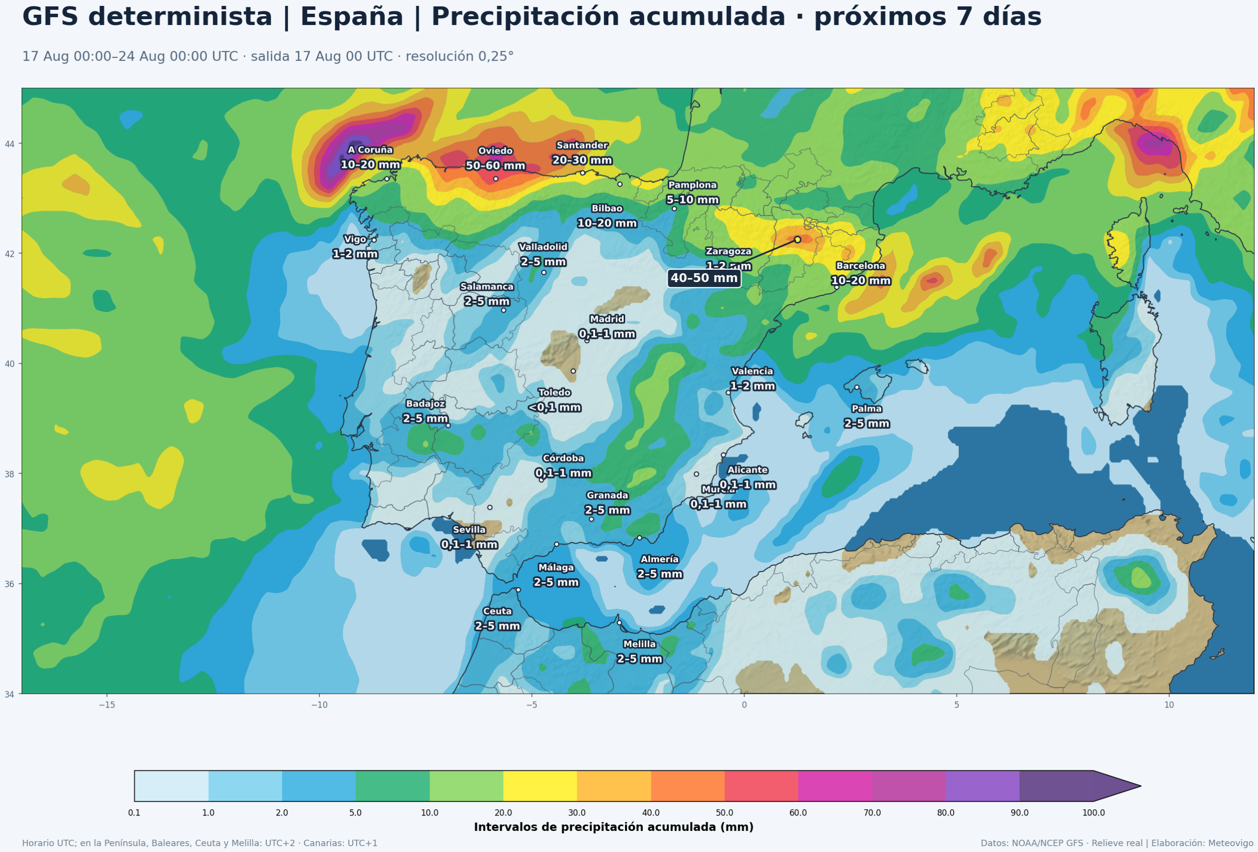 Mapas de lluvias GFS