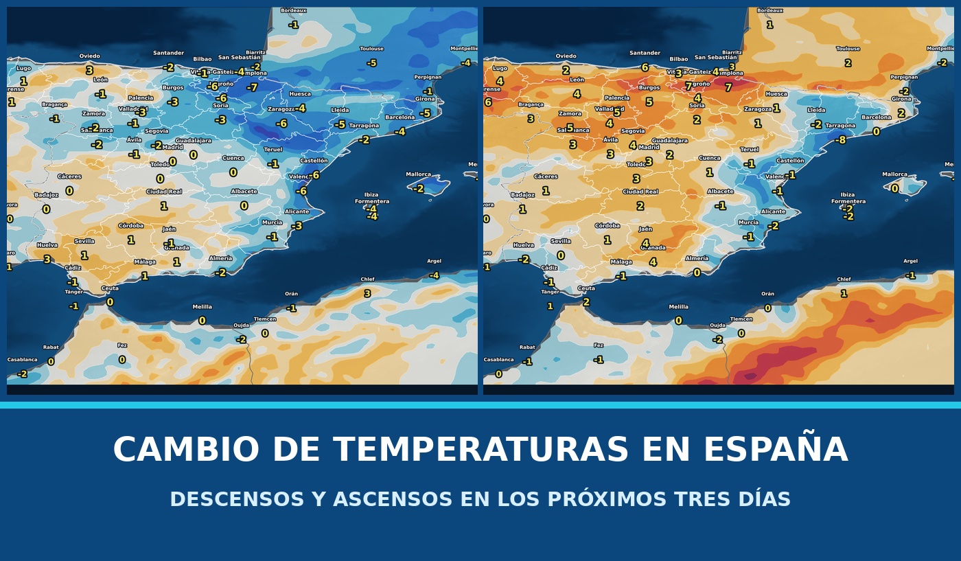 Portada del pronóstico de temperaturas y anomalías en España del 21 al 23 de agosto