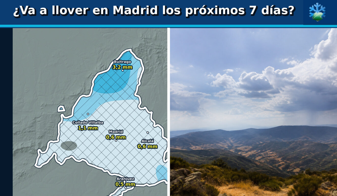 Pronóstico de lluvias para la Comunidad de Madrid durante los próximos siete días