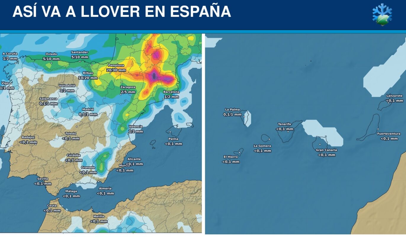 Portada del pronóstico de lluvias en España para los próximos siete días