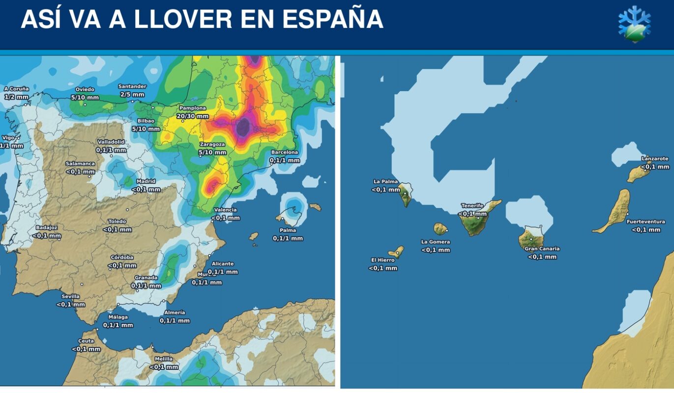 Portada del pronóstico de lluvias en España para los próximos siete días