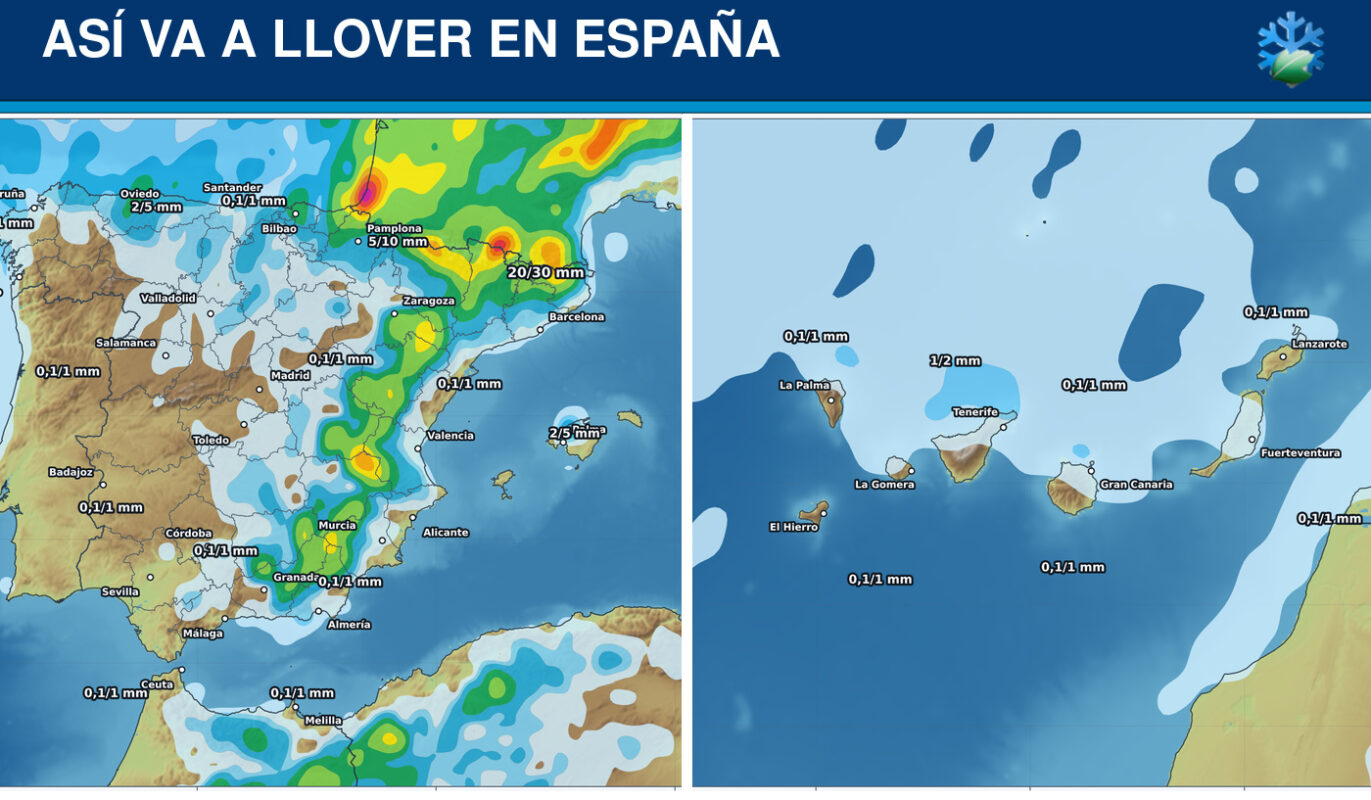 Portada del pronóstico de lluvias en España durante los próximos siete días