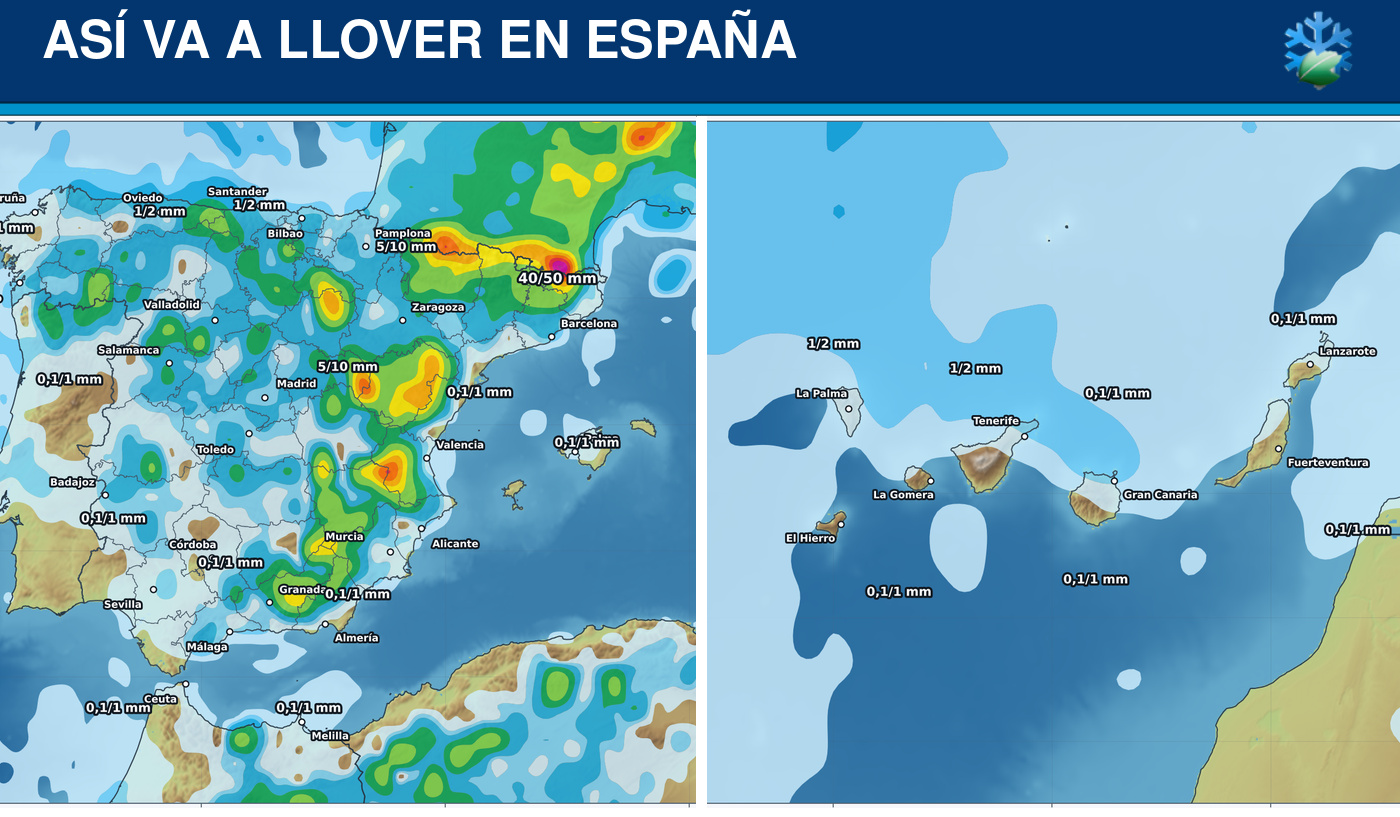 Portada del pronóstico de lluvias en España durante los próximos siete días