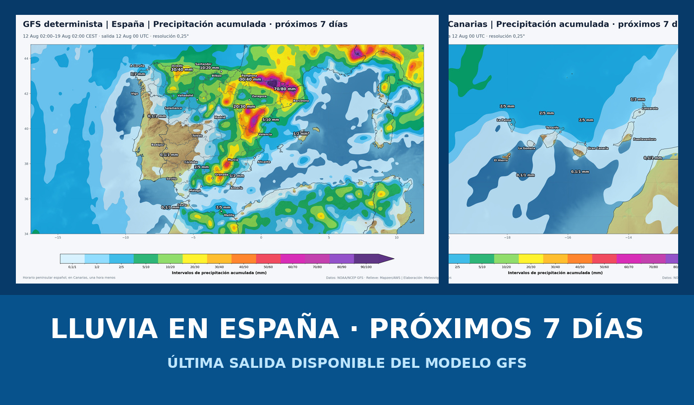 Portada del pronóstico de lluvias en España durante los próximos siete días