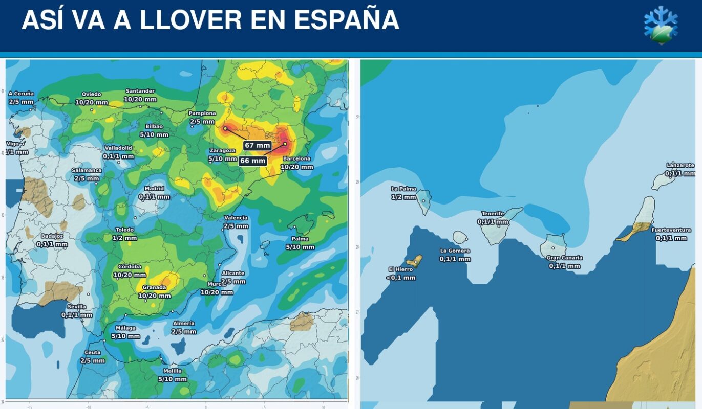 Portada del pronóstico de lluvias en España para los próximos siete días