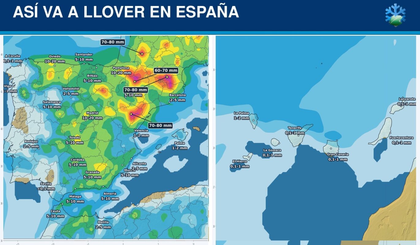 Portada del pronóstico de lluvias en España para los próximos siete días