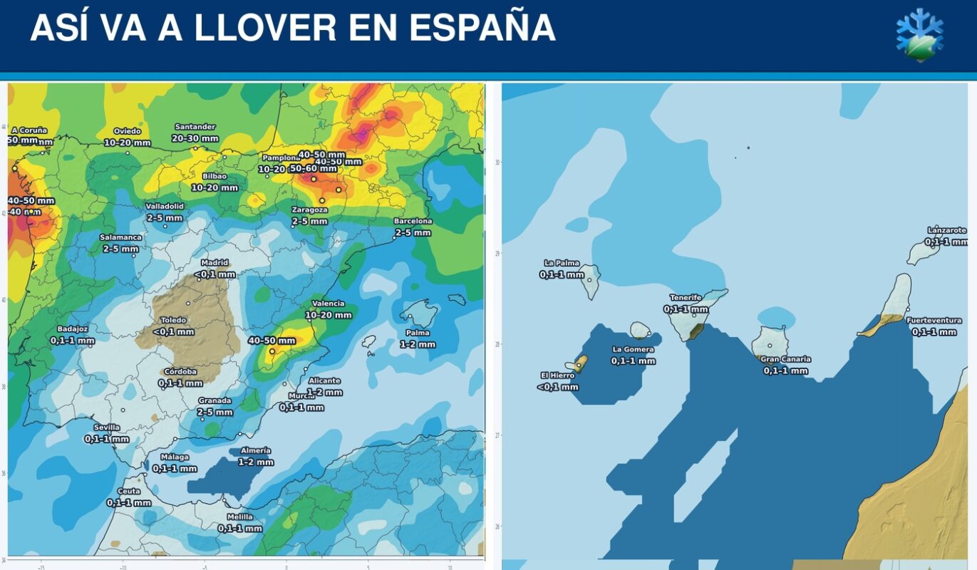 Portada del pronóstico de lluvias en España para los próximos siete días
