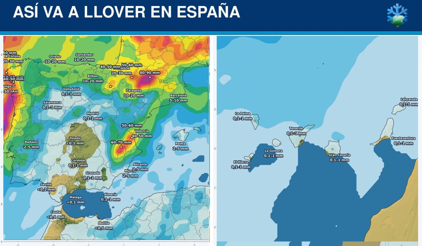 Portada del pronóstico de lluvias en España para los próximos siete días
