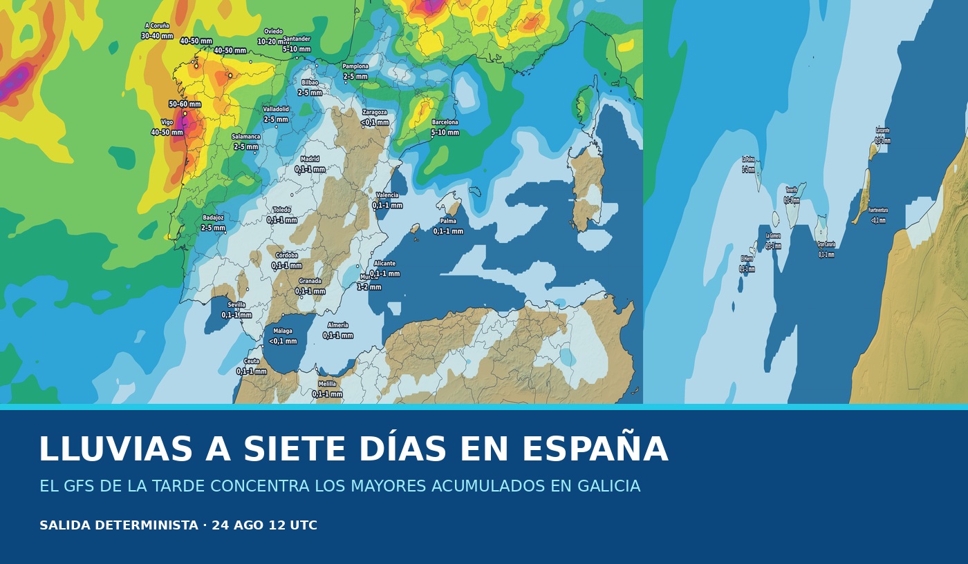 Portada del pronóstico de lluvias en España para los próximos siete días