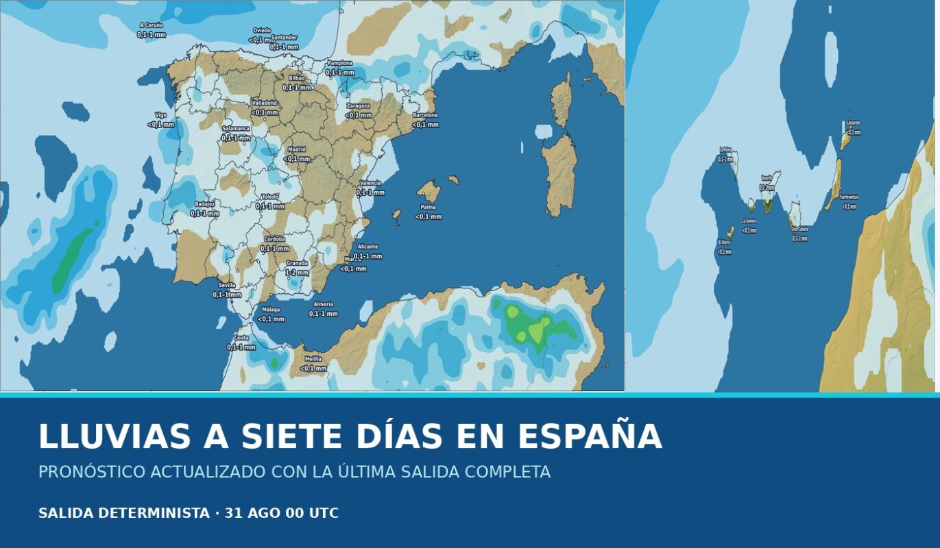 Portada del pronóstico de lluvias en España para los próximos siete días
