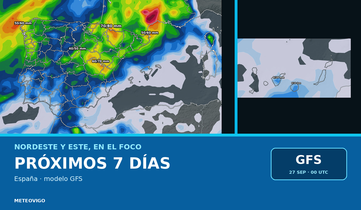 Lluvias para los próximos siete días: el GFS destaca el Pirineo aragonés y el interior oriental