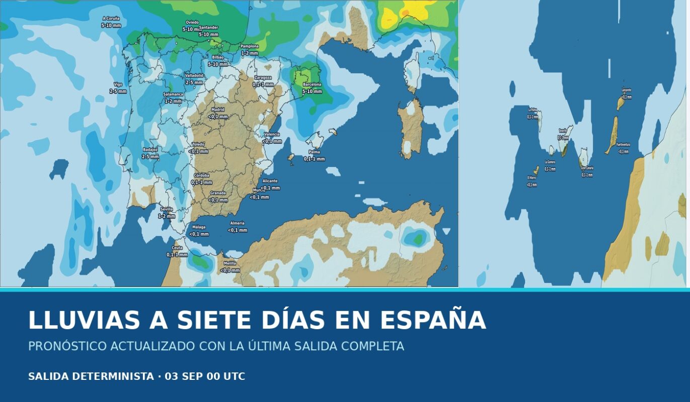 Portada del pronóstico de lluvias en España para los próximos siete días