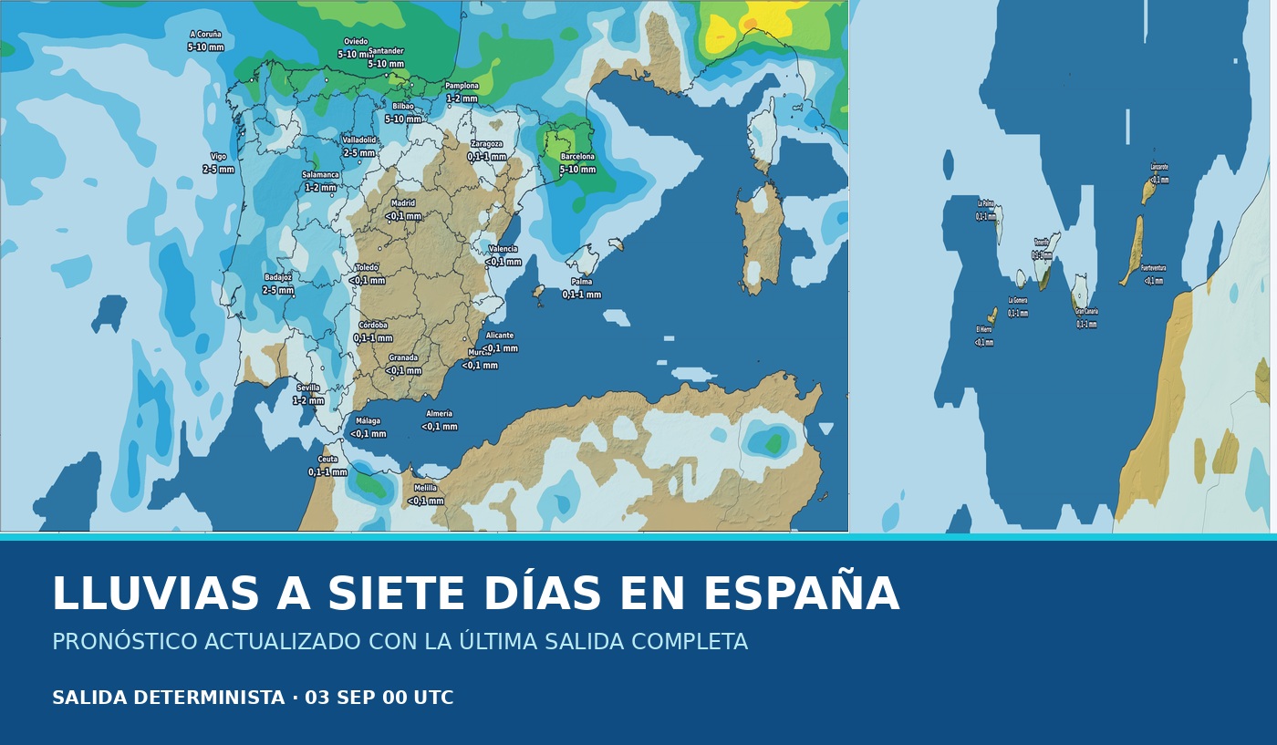 Portada del pronóstico de lluvias en España para los próximos siete días