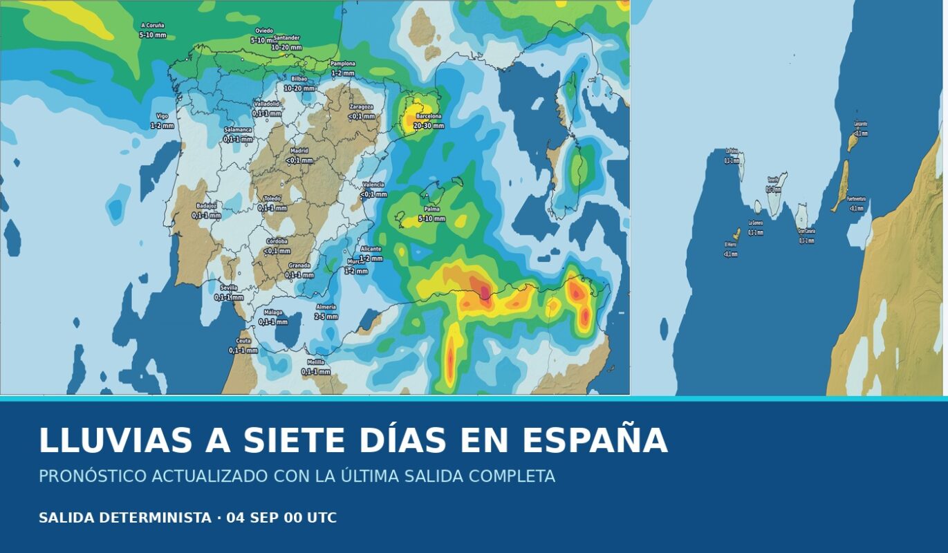 Portada del pronóstico de lluvias en España para los próximos siete días
