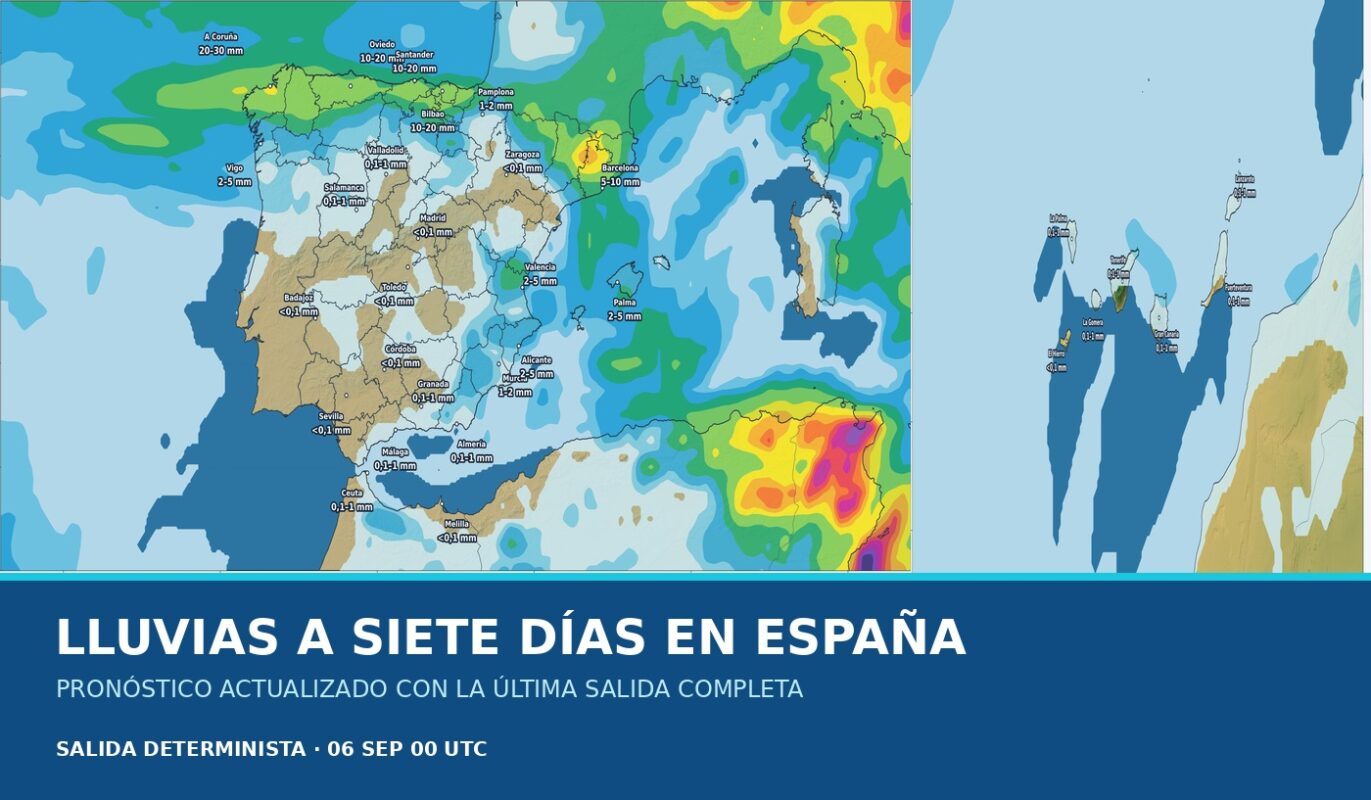 Portada del pronóstico de lluvias en España para los próximos siete días