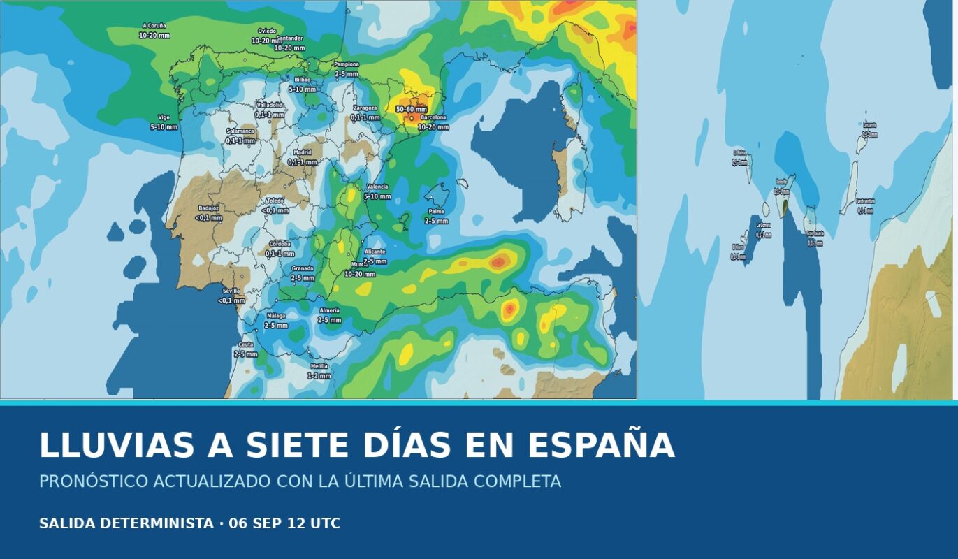Portada del pronóstico de lluvias en España para los próximos siete días