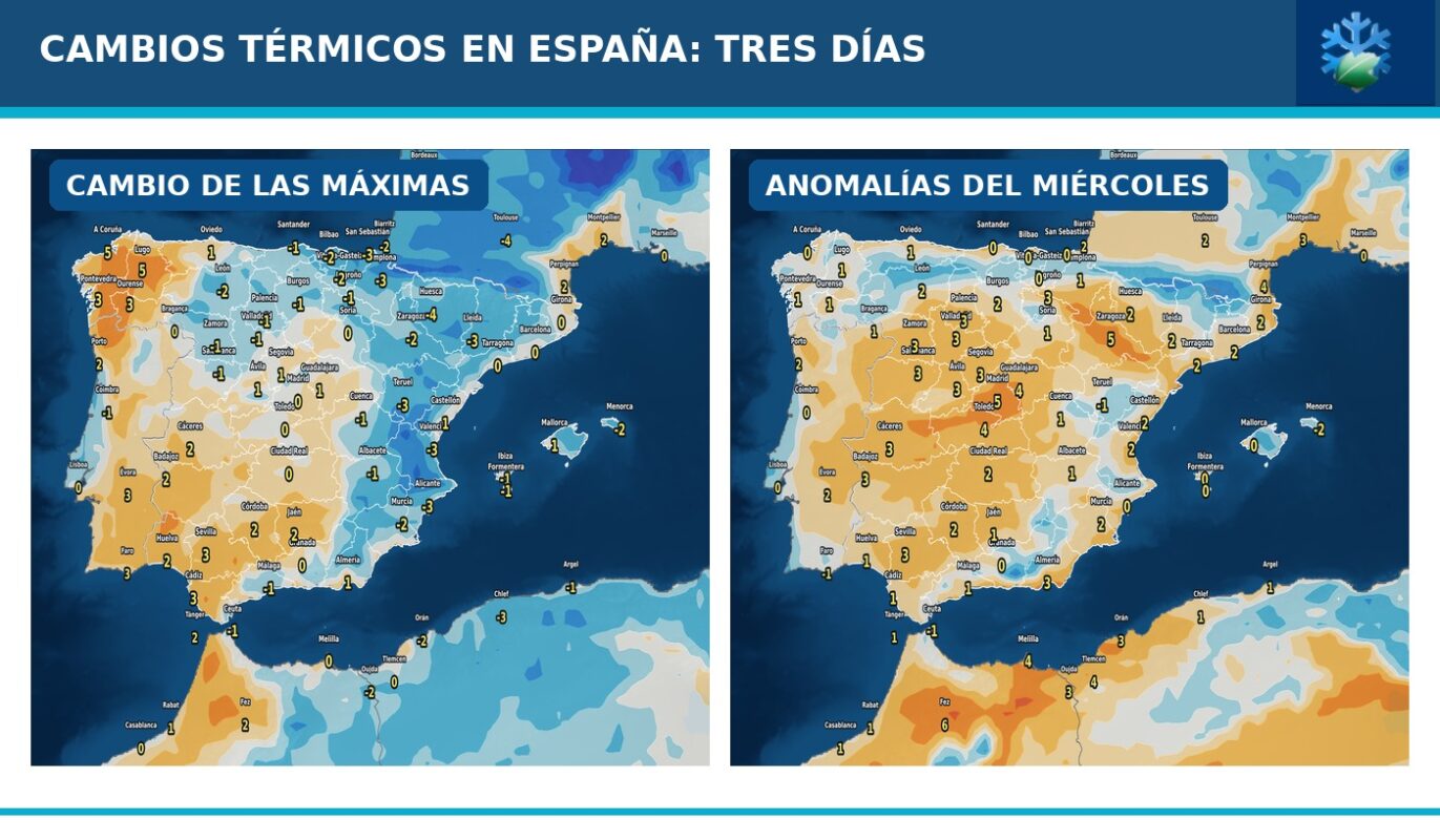 Cambios térmicos y anomalías del 26 al 28 de octubre de 2026