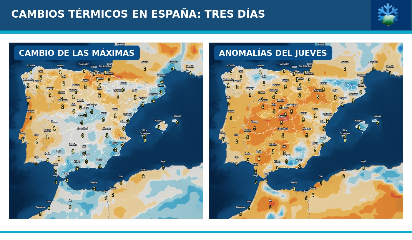 Cambios térmicos y anomalías del 27 al 29 de octubre de 2026