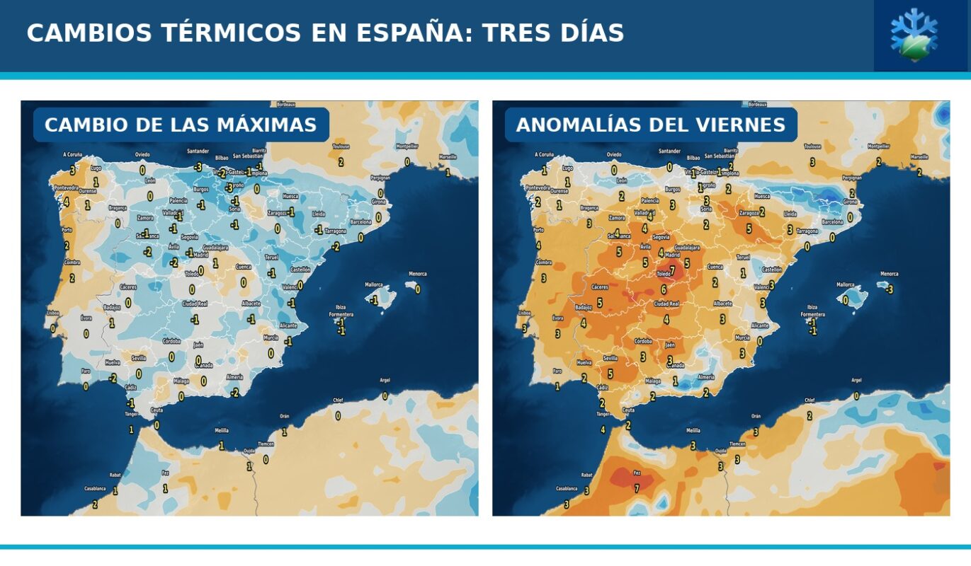 Cambios térmicos y anomalías del 28 al 30 de octubre de 2026