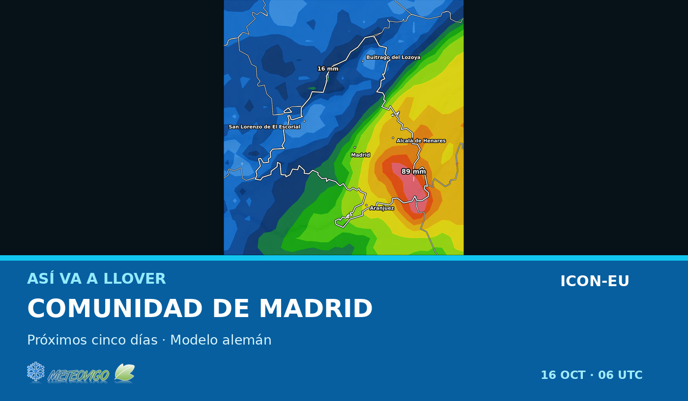 Así va a llover en la Comunidad de Madrid durante los próximos cinco días