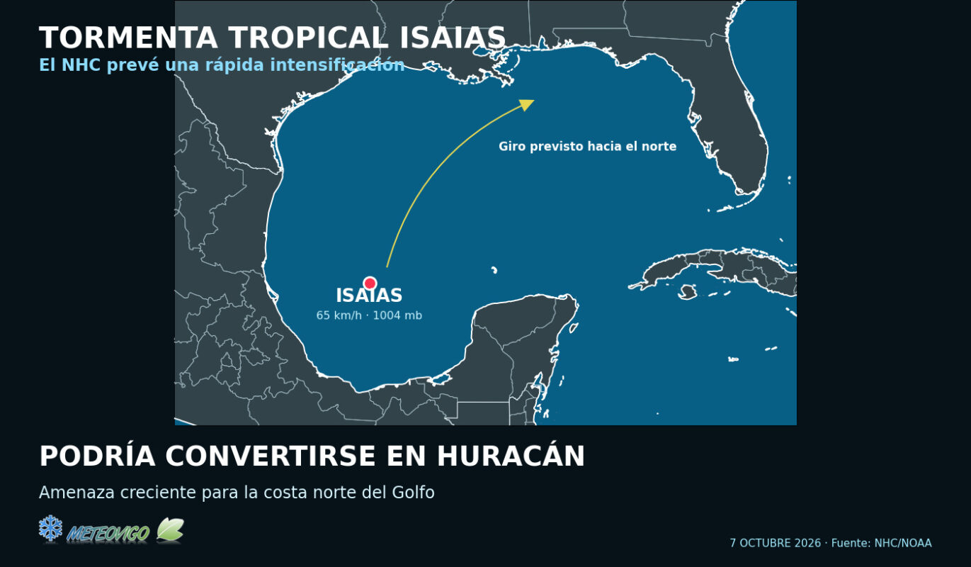 Tormenta tropical Isaias en el Golfo con posible intensificación a huracán