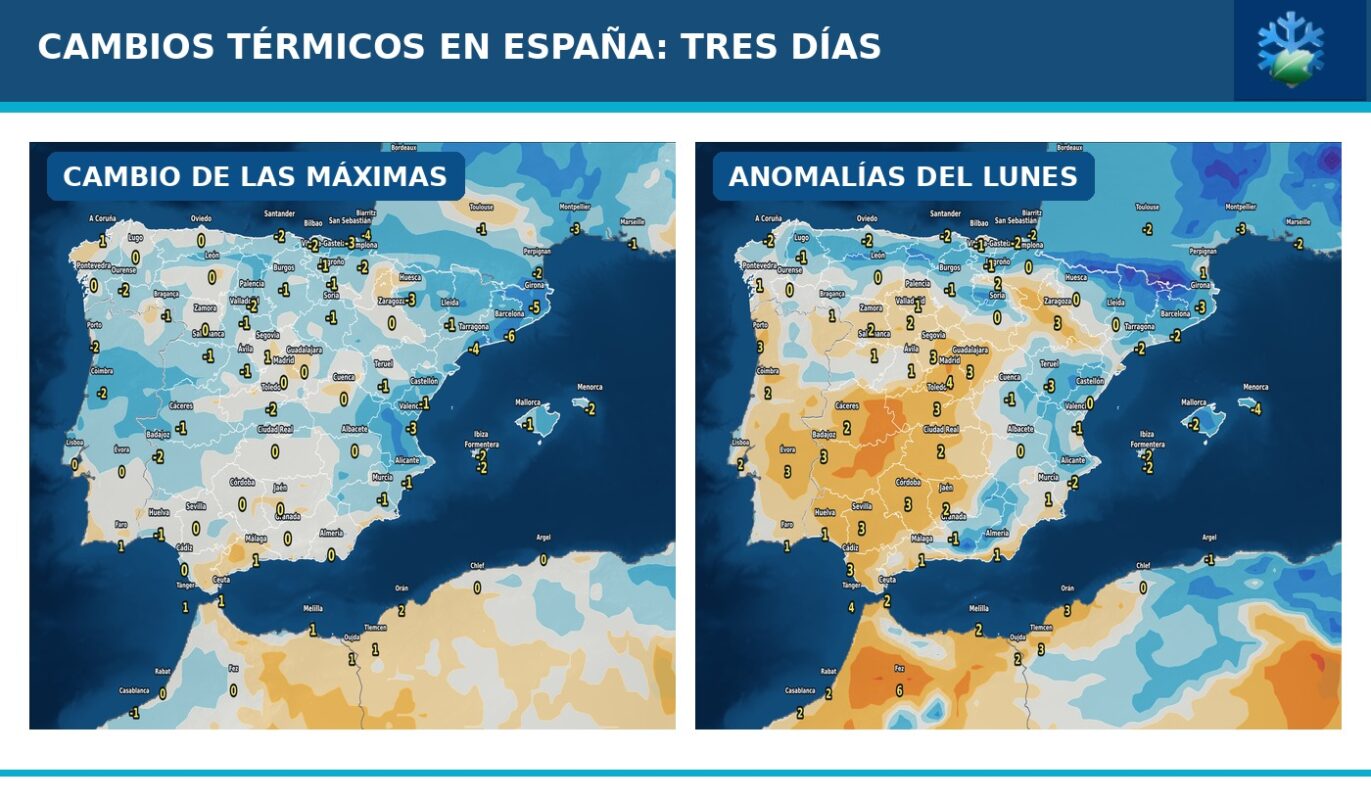 Cambios térmicos y anomalías del 31 de octubre al 2 de noviembre de 2026